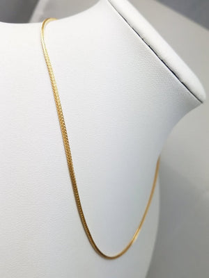 Elegant 15" Solid Foxtail Link Necklace in 14k Yellow Gold