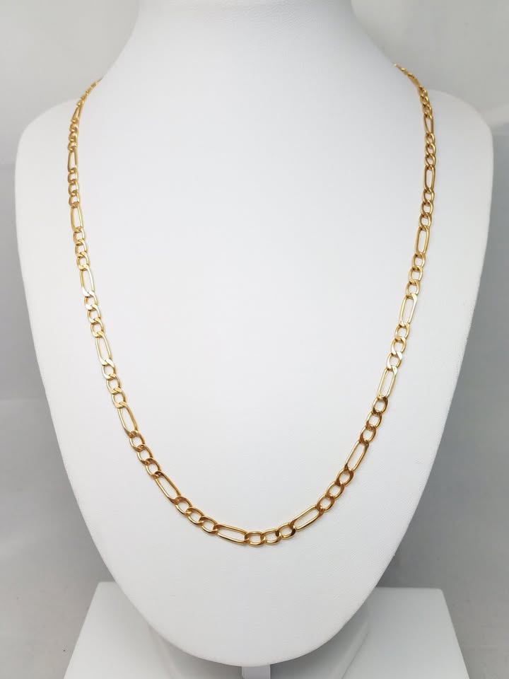 14k Yellow Gold Figaro Link 4.2mm/20" Necklace