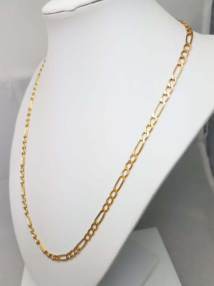 14k Yellow Gold Figaro Link 4.2mm/20" Necklace