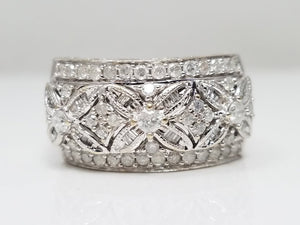 Magnificent 14k White Gold Natural Diamond Custom Ring Band
