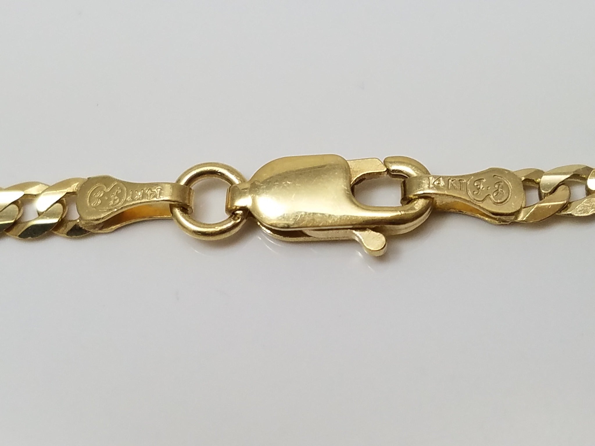Sleek 14k Yellow Gold Solid Micro Concave Curb Link 20" Chain