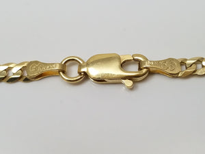 Sleek 14k Yellow Gold Solid Micro Concave Curb Link 20" Chain