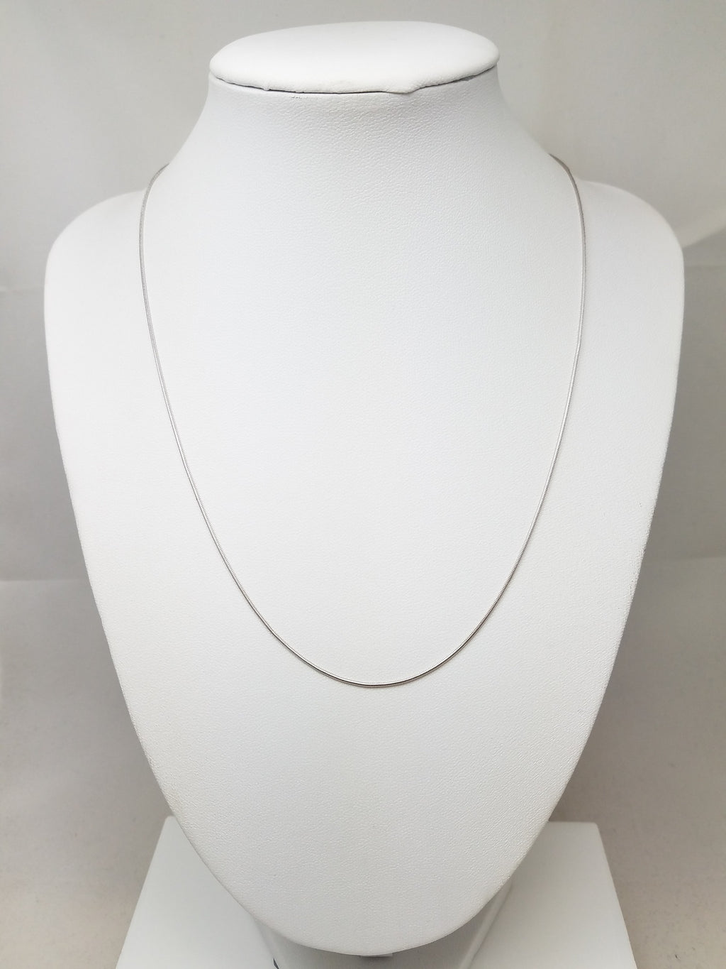 Petite 18" Solid 14k White Gold Snake Chain Necklace