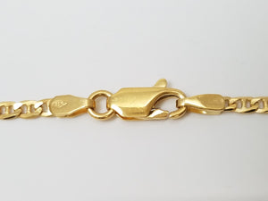 Traditional 23.5" Solid 18k Yellow Gold Mariner Link Chain Necklace Italy