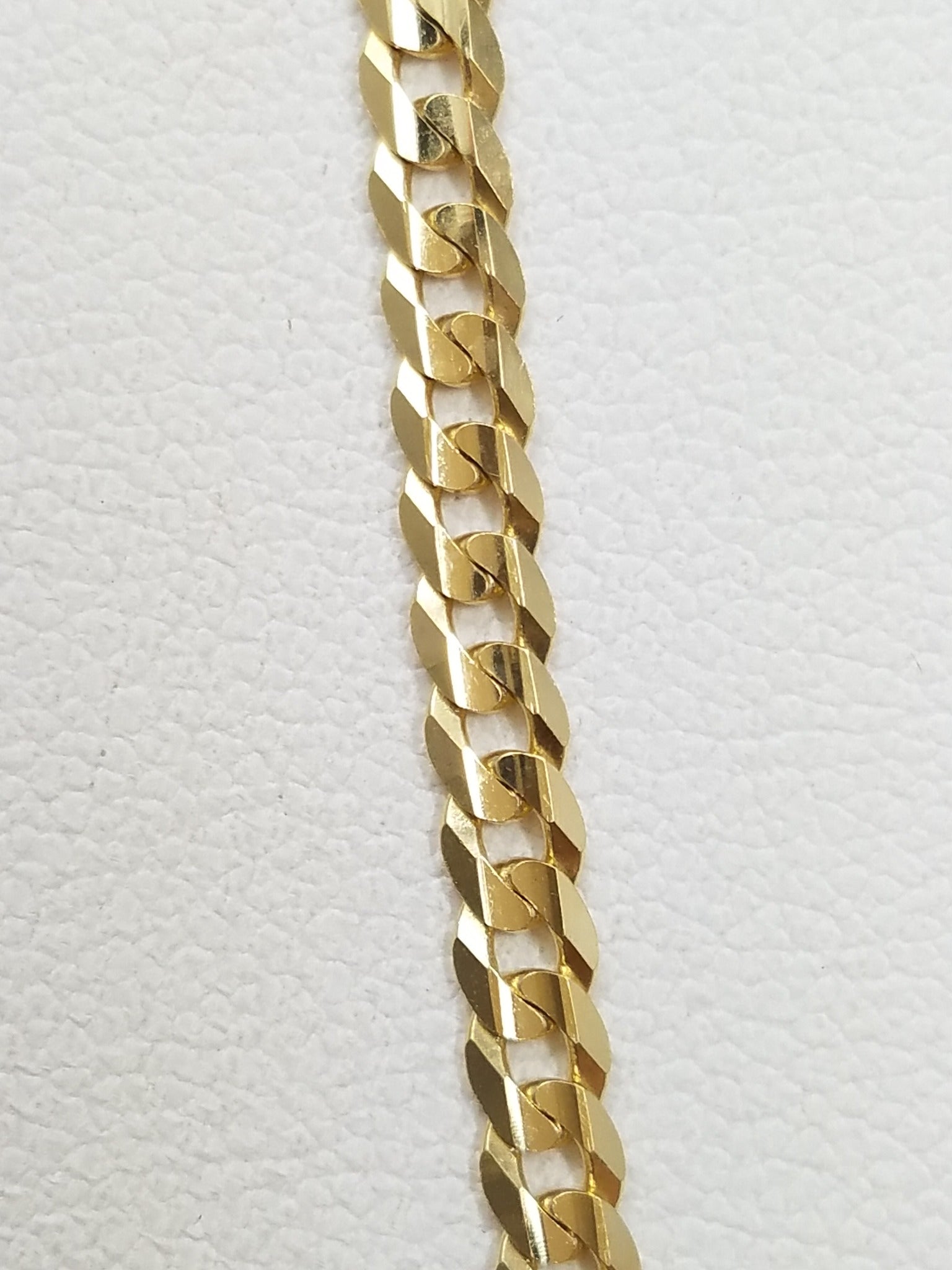 Sleek 14k Yellow Gold Solid Micro Concave Curb Link 20" Chain