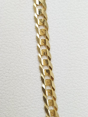 Sleek 14k Yellow Gold Solid Micro Concave Curb Link 20" Chain