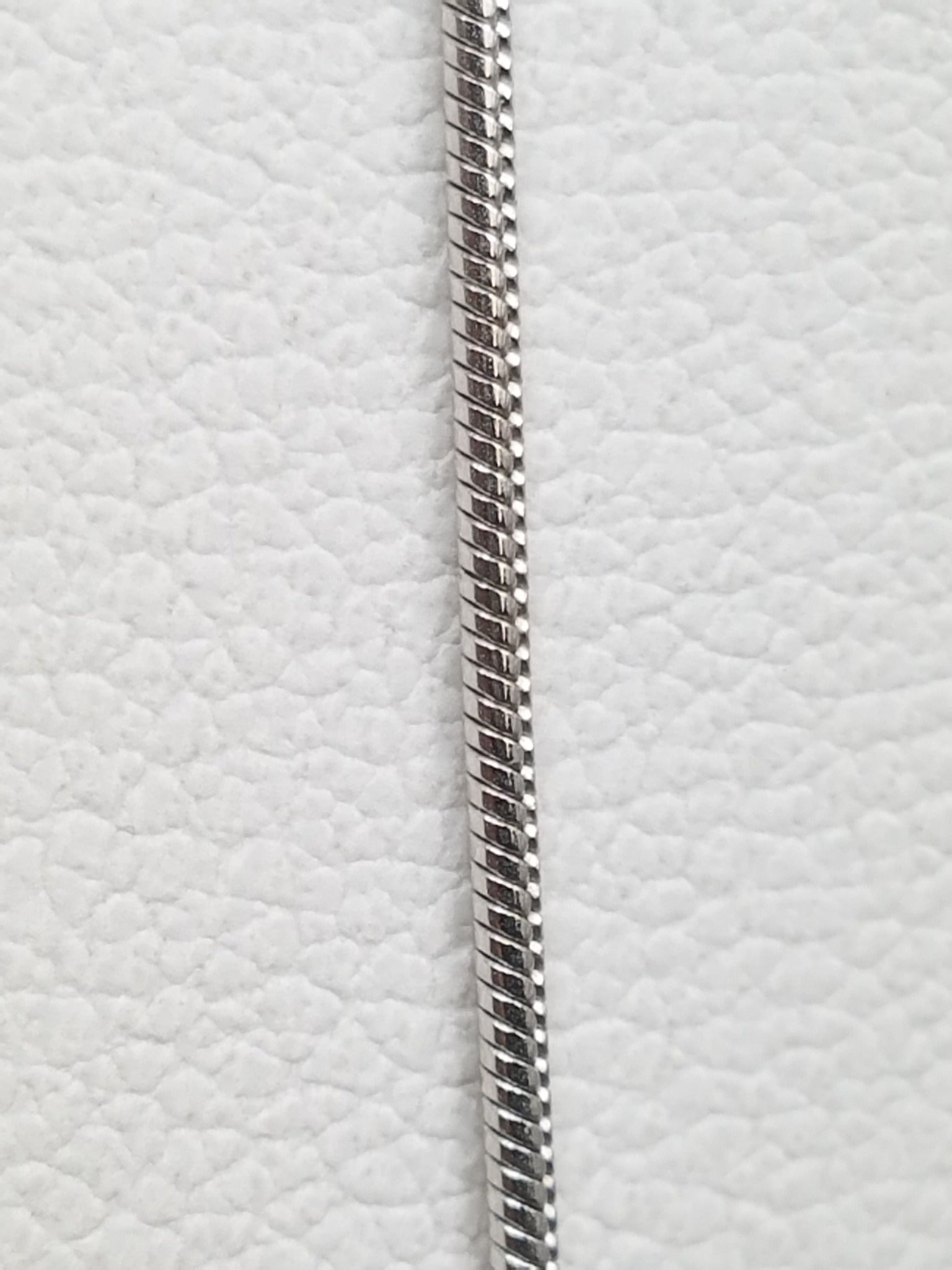 Petite 18" Solid 14k White Gold Snake Chain Necklace