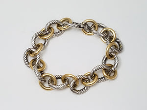 Vintage David Yurman 18k Gold/Sterling Link 8" Bracelet