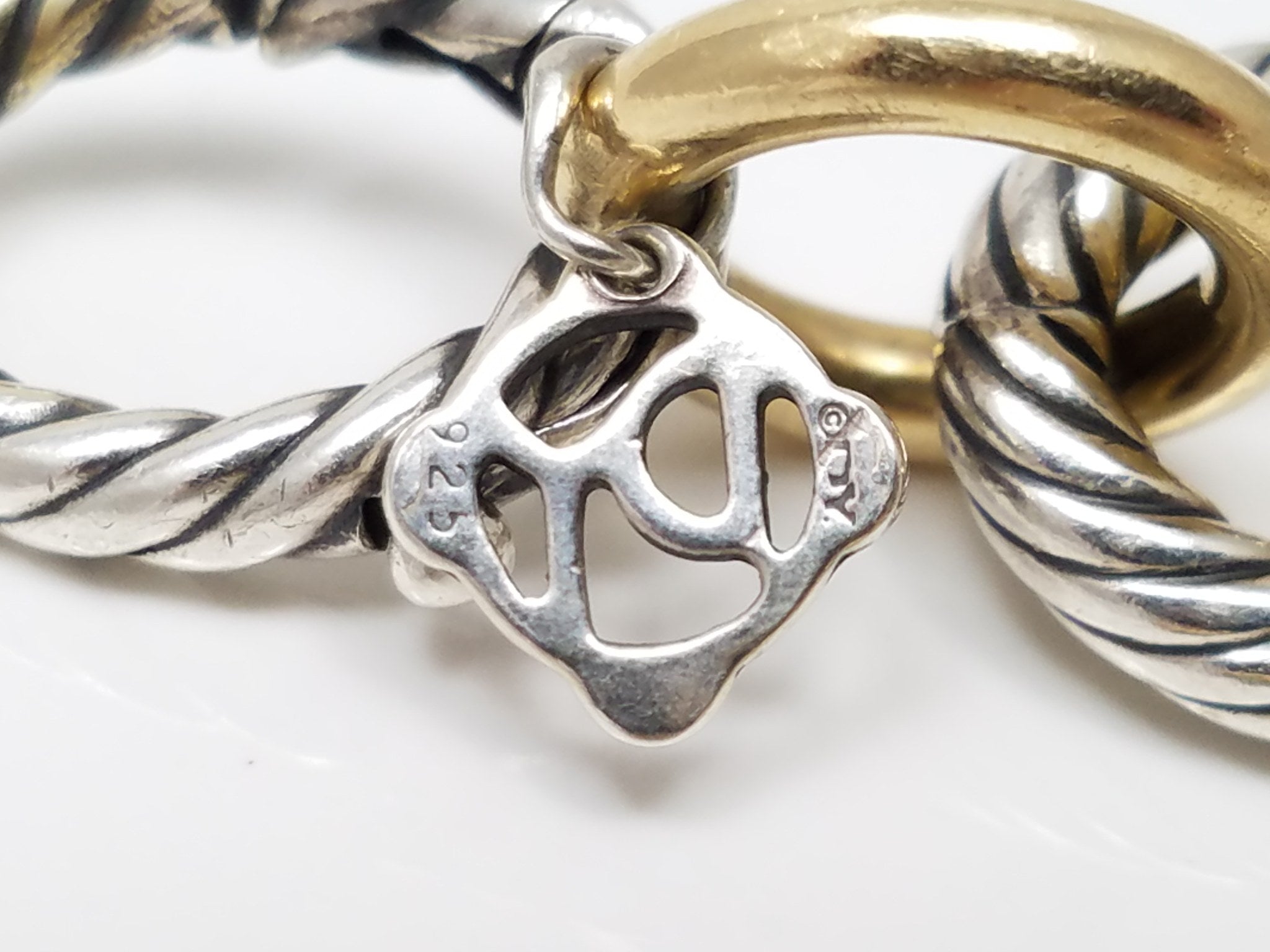 Vintage David Yurman 18k Gold/Sterling Link 8" Bracelet