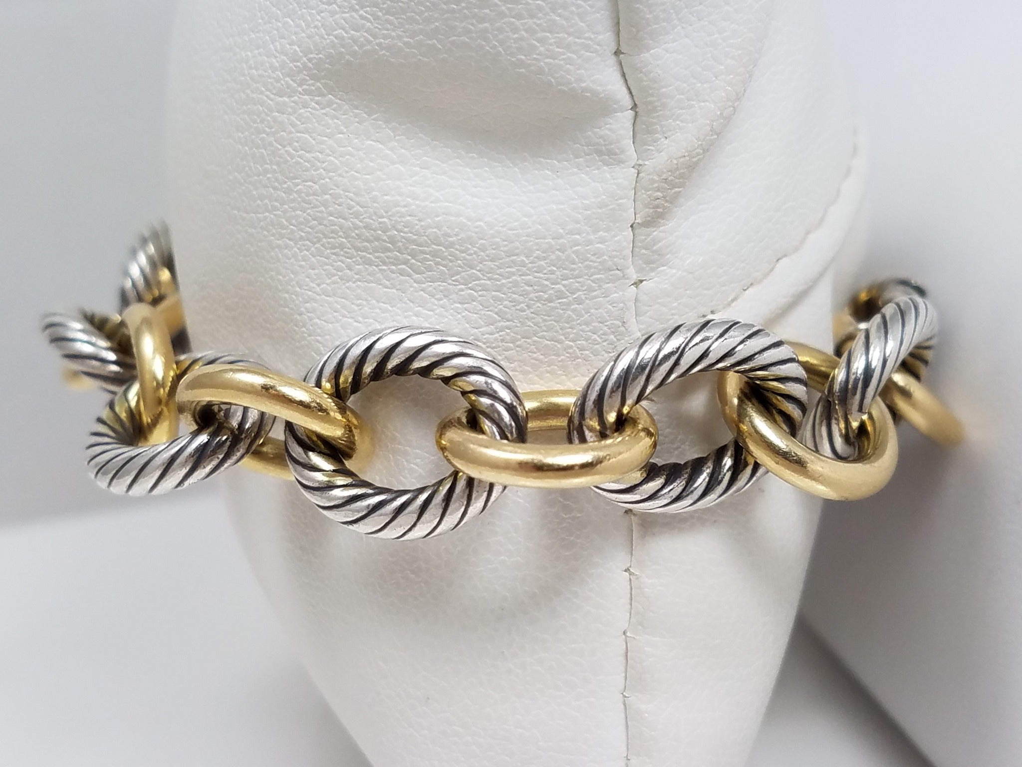 Vintage David Yurman 18k Gold/Sterling Link 8" Bracelet
