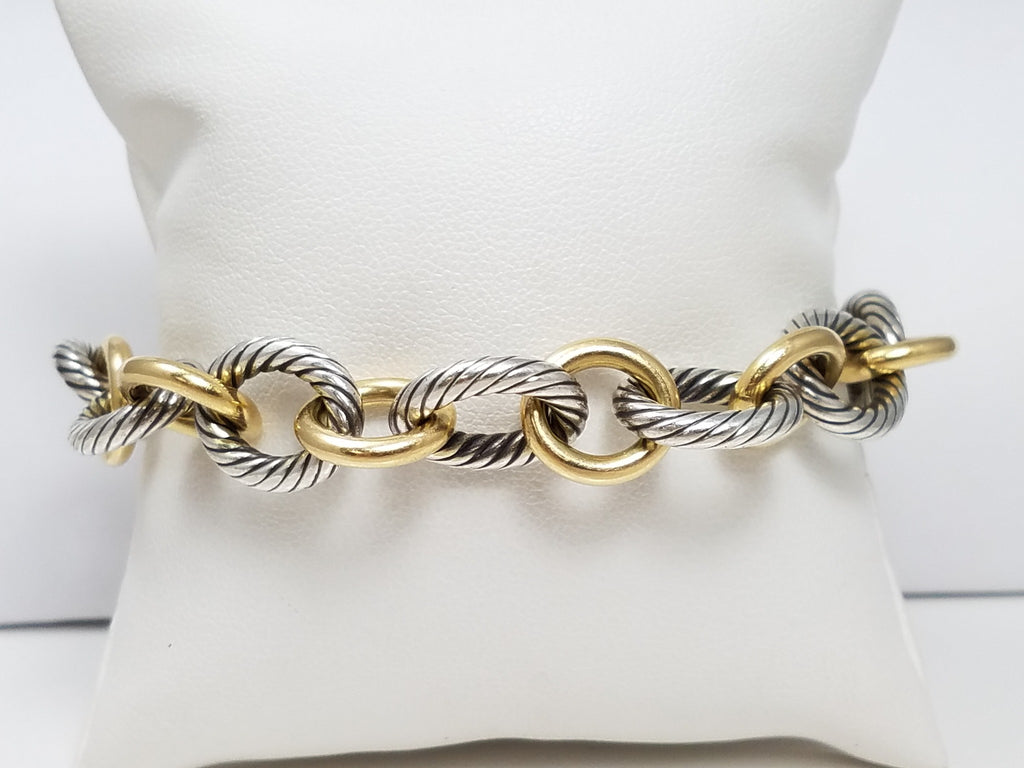 Vintage David Yurman 18k Gold/Sterling Link 8" Bracelet