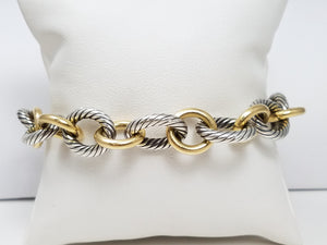Vintage David Yurman 18k Gold/Sterling Link 8" Bracelet