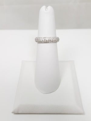 Stunning 18k White Gold Natural Diamond Pave Ring Band