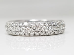 Stunning 18k White Gold Natural Diamond Pave Ring Band