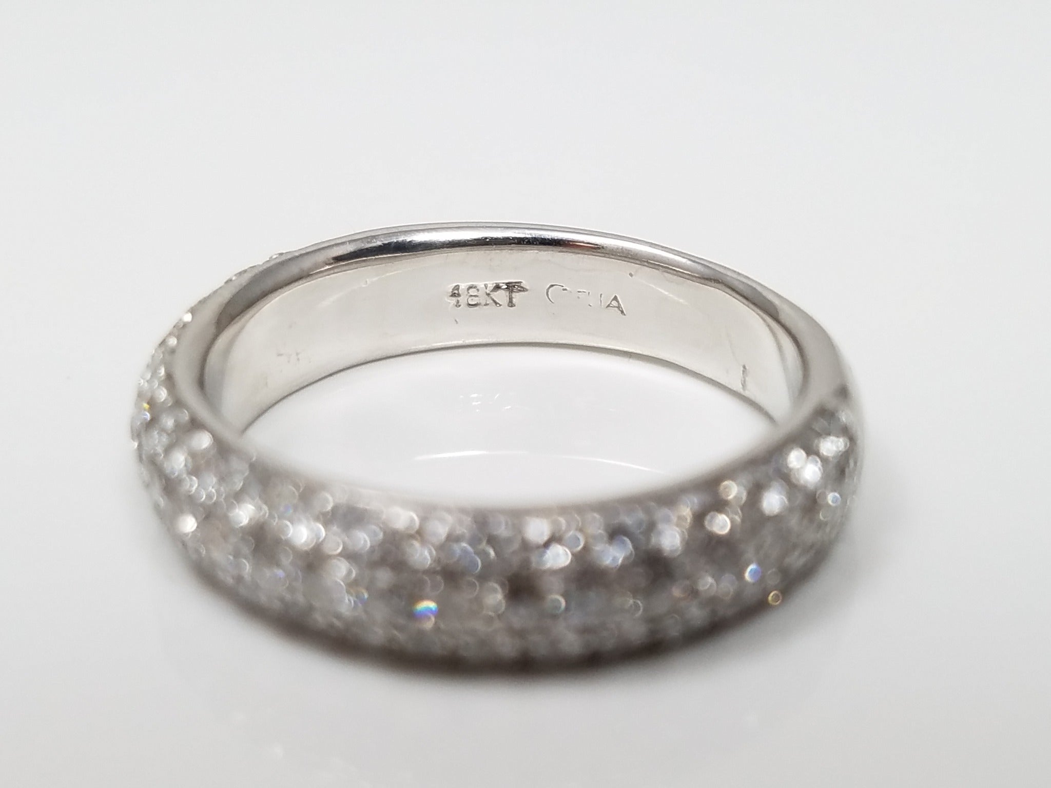 Stunning 18k White Gold Natural Diamond Pave Ring Band