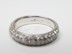 Stunning 18k White Gold Natural Diamond Pave Ring Band