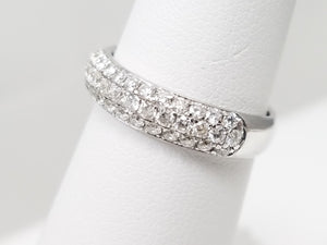 Stunning 18k White Gold Natural Diamond Pave Ring Band