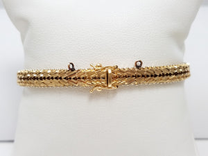 Exquisite 7" 14k Yellow Gold Natural Emerald Diamond Custom Bracelet