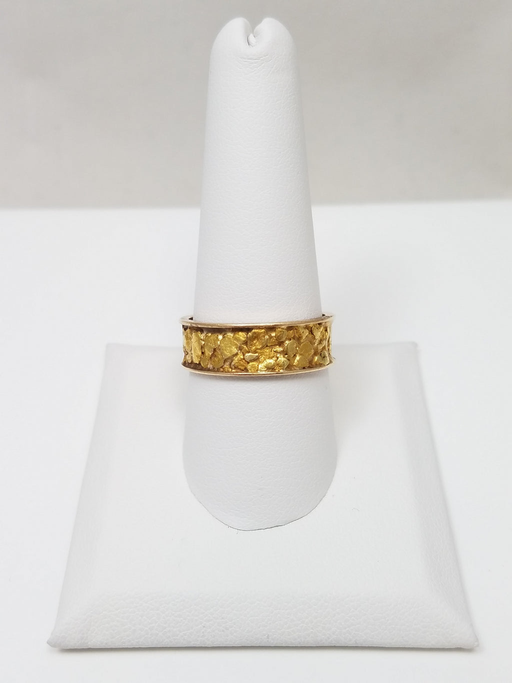 Extraordinary Vintage 22k Natural Gold Nugget 10k Yellow Gold Ring Band