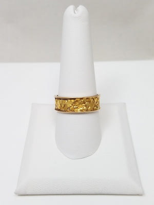 Extraordinary Vintage 22k Natural Gold Nugget 10k Yellow Gold Ring Band