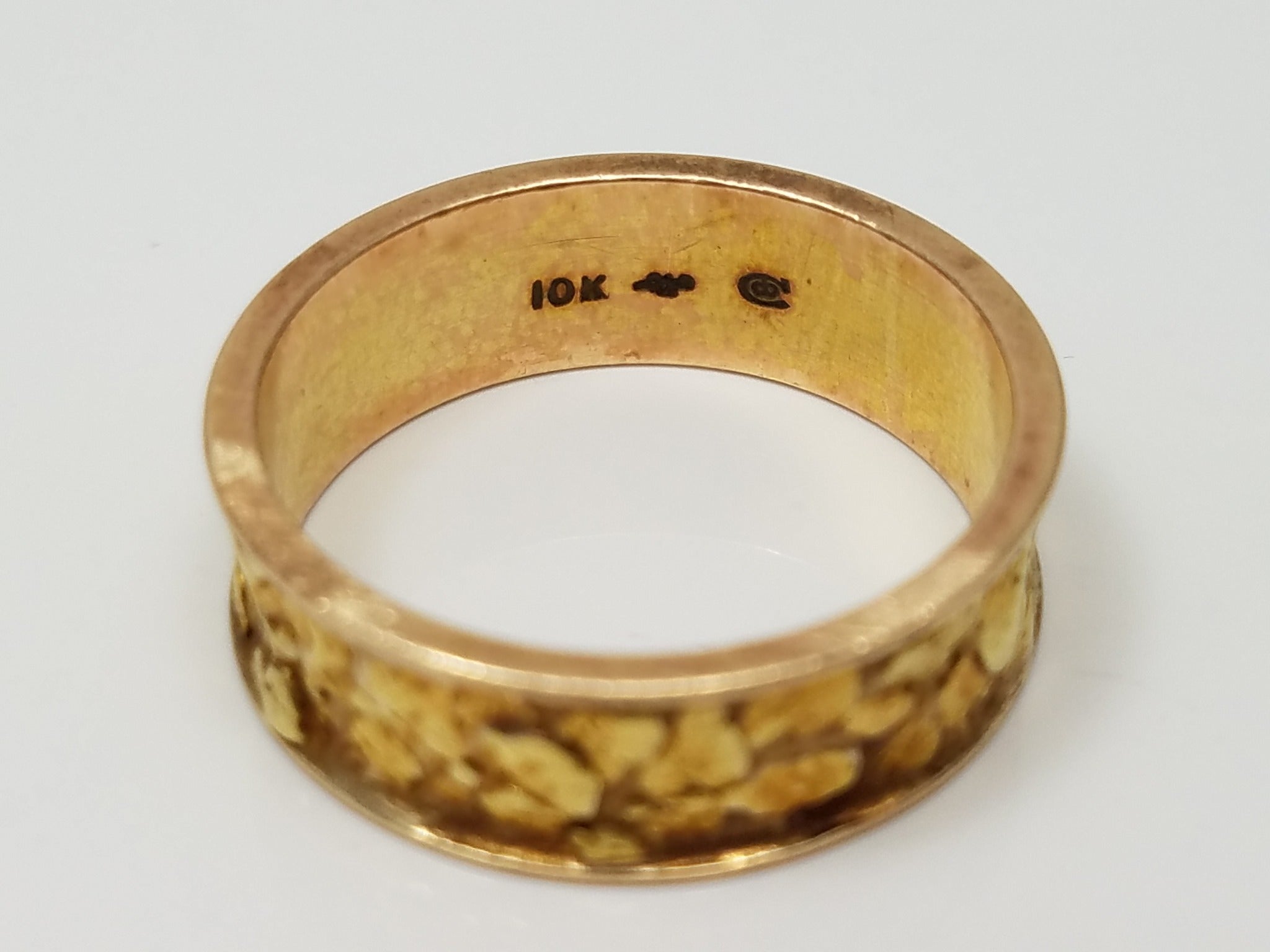 Extraordinary Vintage 22k Natural Gold Nugget 10k Yellow Gold Ring Band