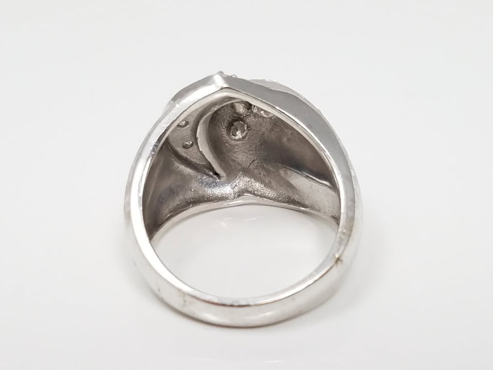Vintage 1950's-1960's 14k White Gold Natural Diamond Ring