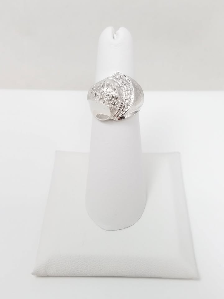 Vintage 1950's-1960's 14k White Gold Natural Diamond Ring