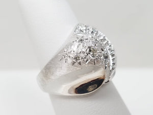 Vintage 1950's-1960's 14k White Gold Natural Diamond Ring