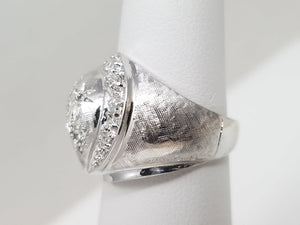 Vintage 1950's-1960's 14k White Gold Natural Diamond Ring