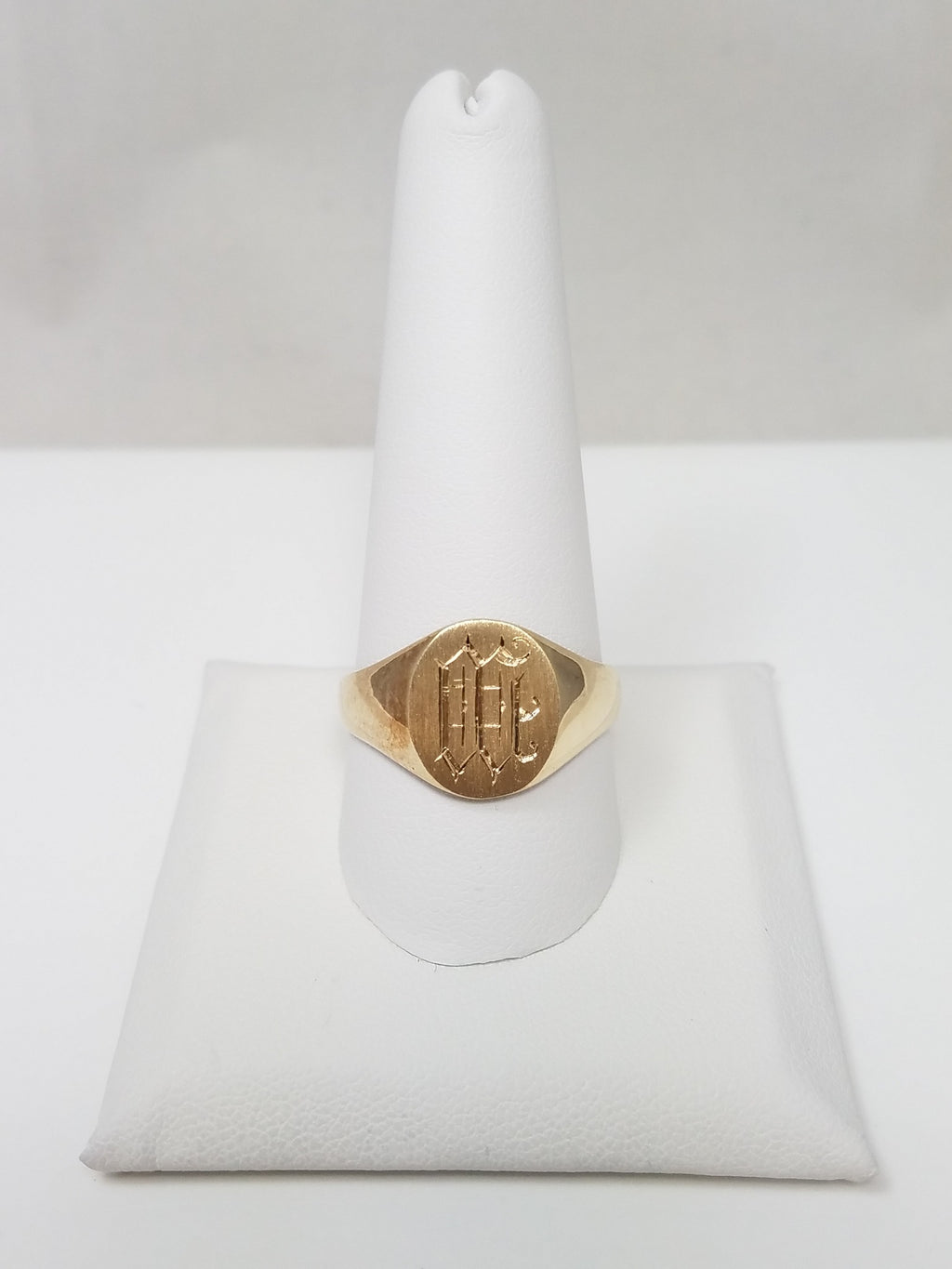Men's Initial Signet Ring in 10k Yellow Gold