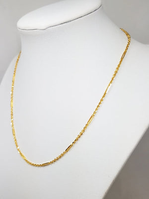 Stunning 16" Solid 22k Yellow Gold Fancy Bar Link Chain Necklace