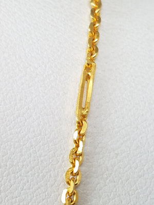 Stunning 16" Solid 22k Yellow Gold Fancy Bar Link Chain Necklace