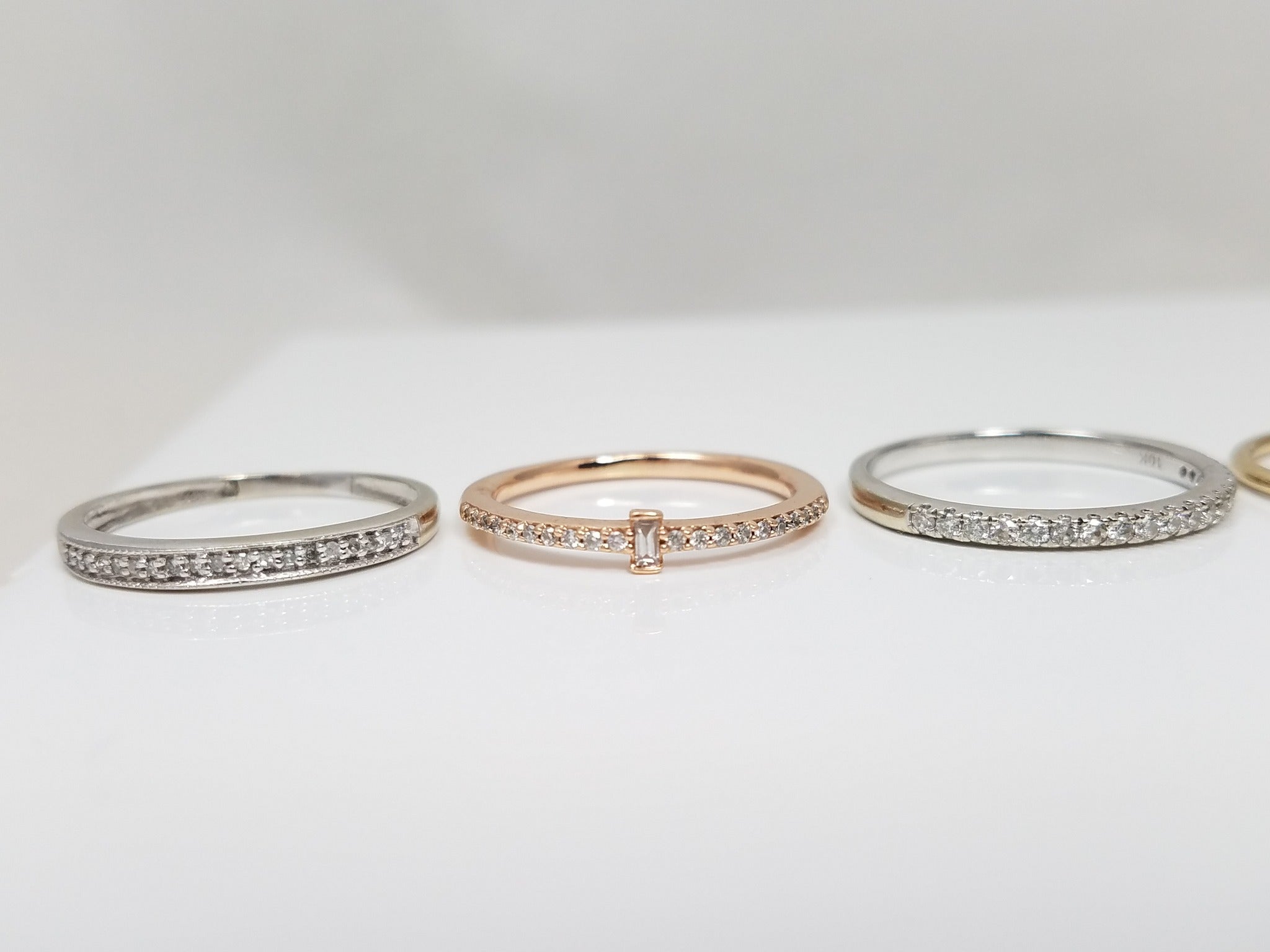 Seven Cool 10k-18k Gold Natural Gemstone Stack Ring Lot