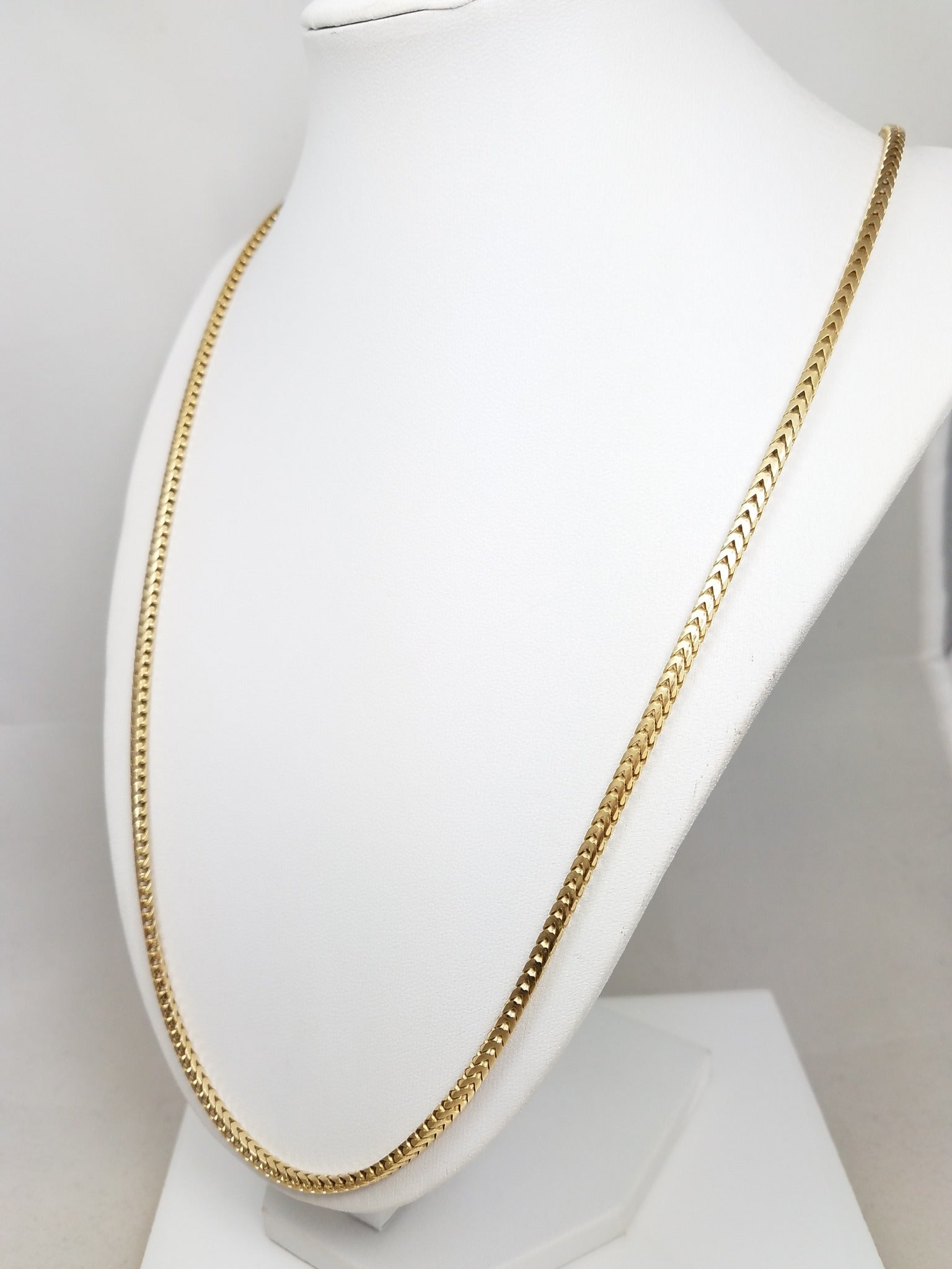 Exquisite 28" Solid 14k Yellow Gold Franco Link Chain Necklace