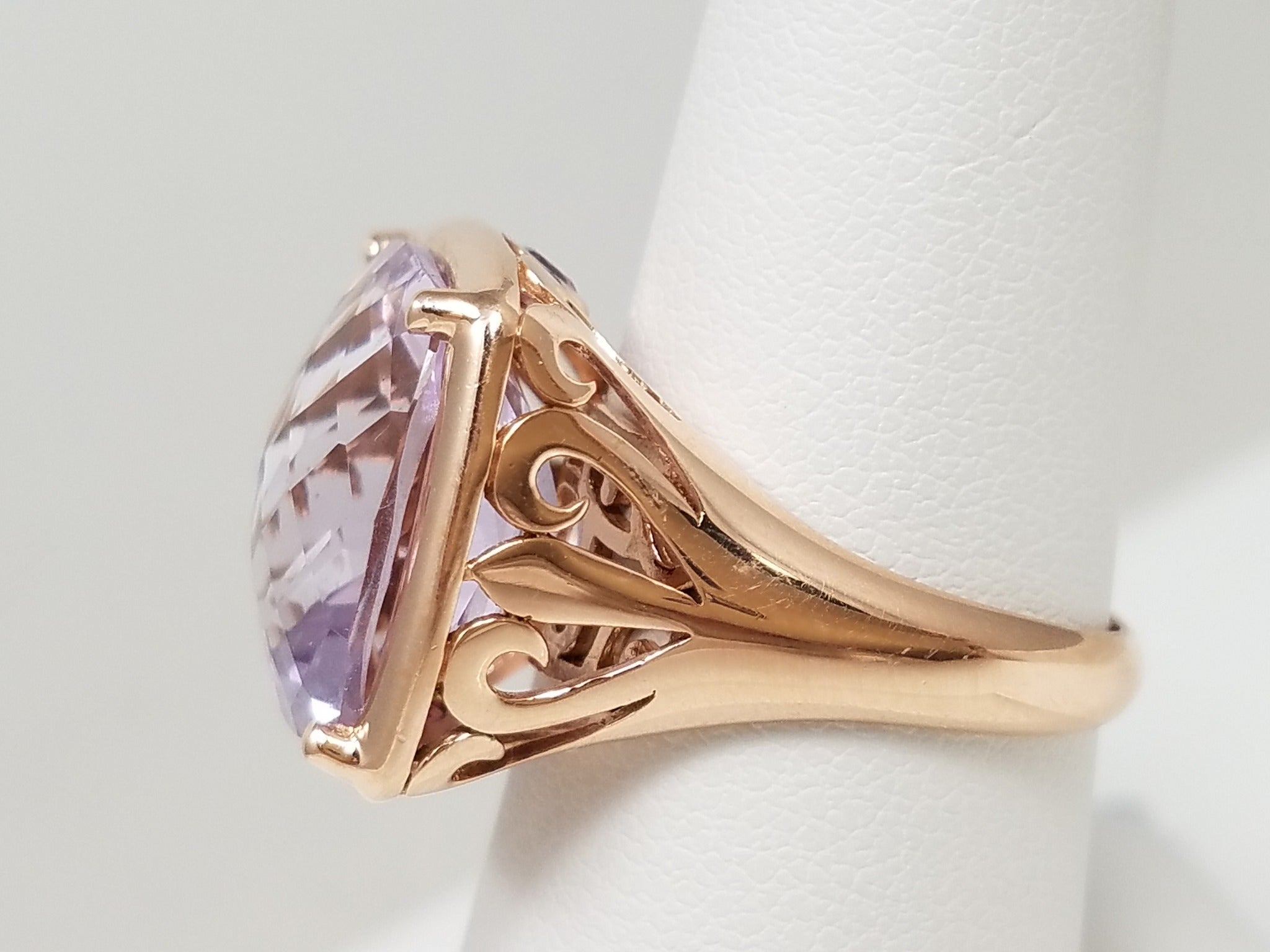 Grand 14k RoseGold Natural Amethyst Tourmaline Ring