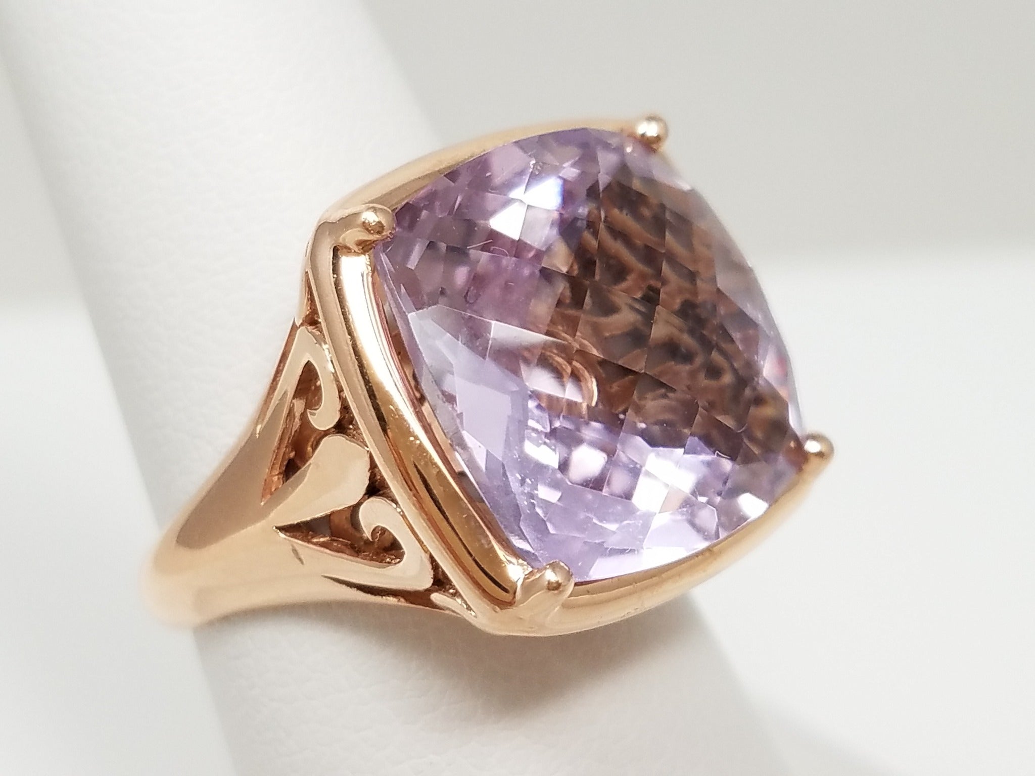 Grand 14k RoseGold Natural Amethyst Tourmaline Ring