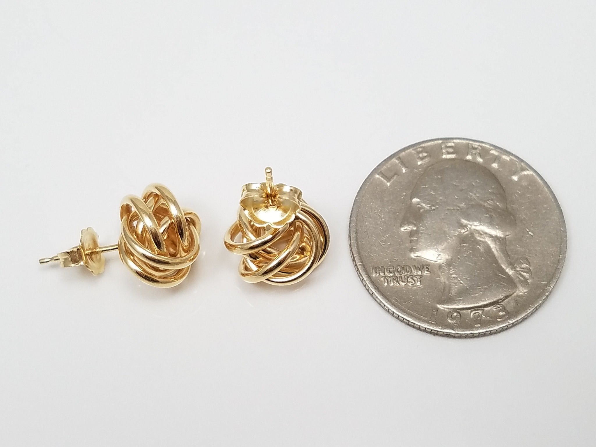 14k Yellow Gold Love Knot Earrings