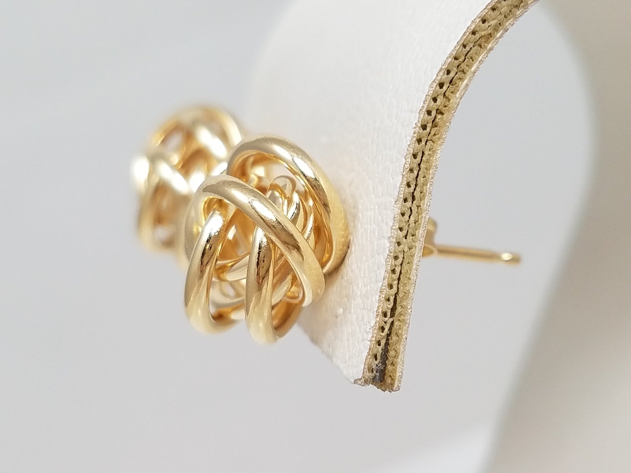 14k Yellow Gold Love Knot Earrings