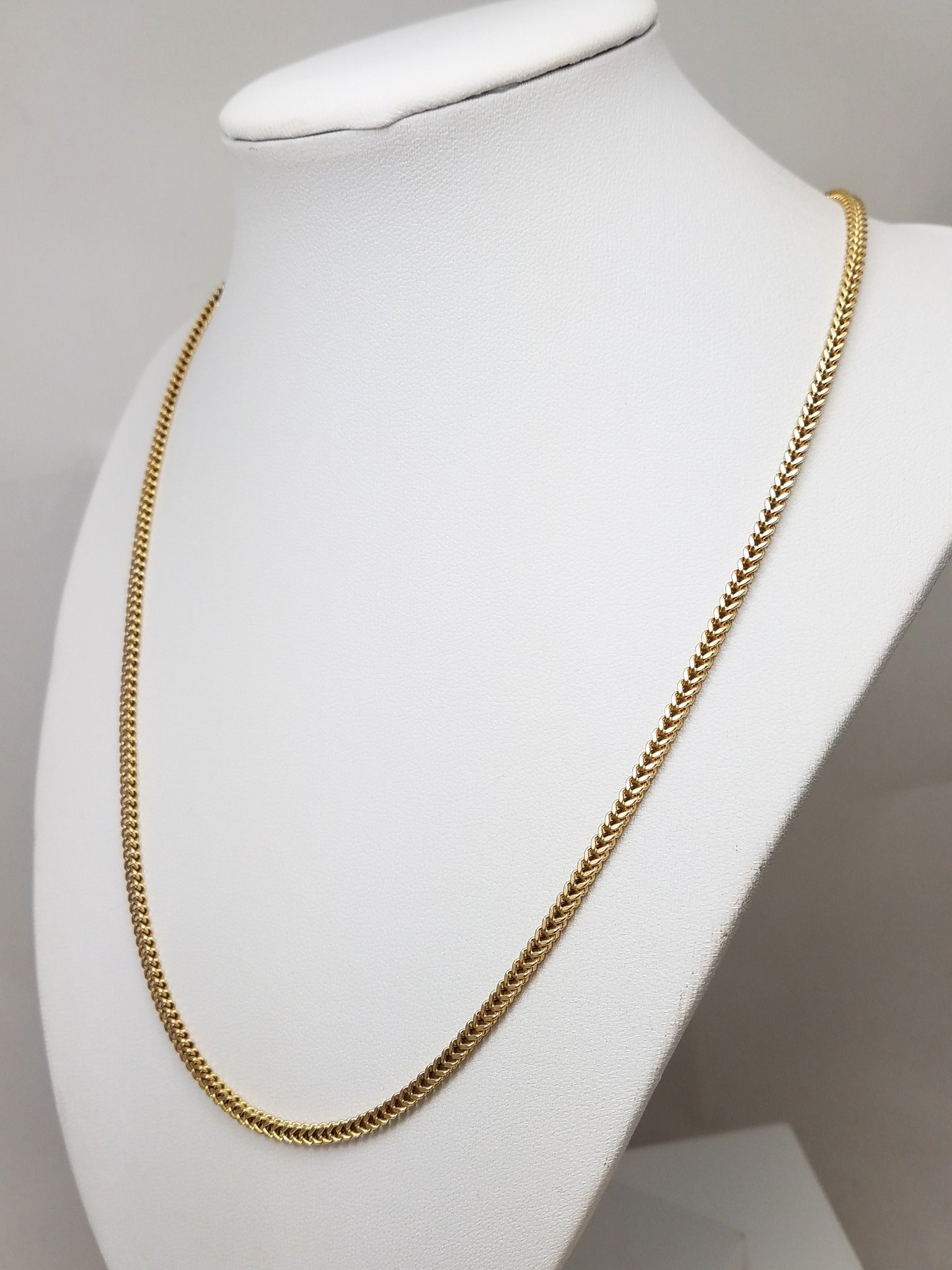 Majestic 20" Hollow 10k Yellow Gold Franco Link Chain Necklace