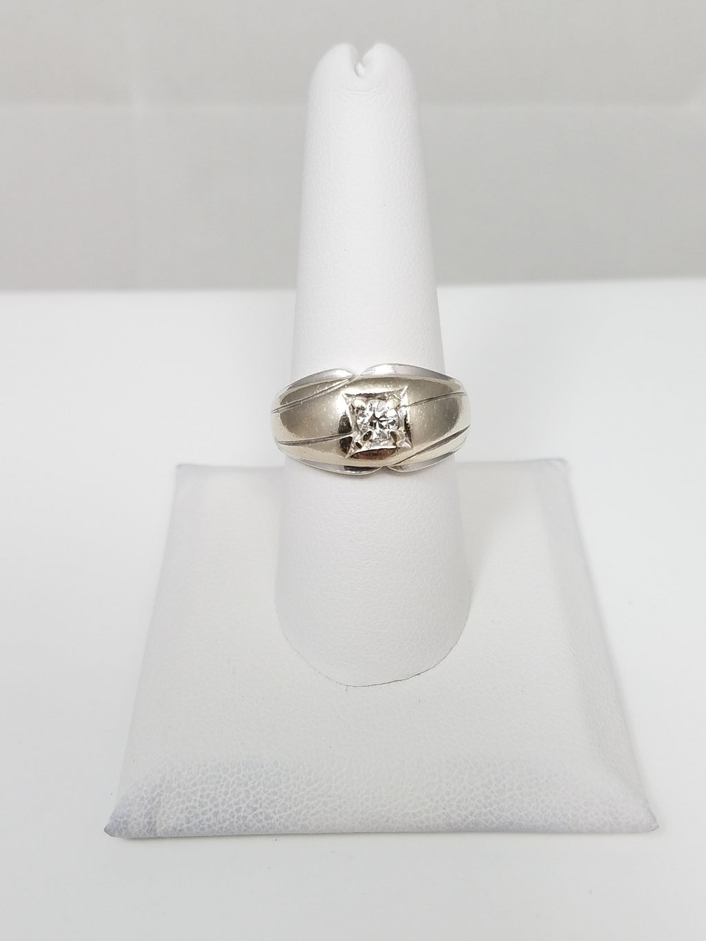 Vintage 14k White Gold Natural Diamond Ring