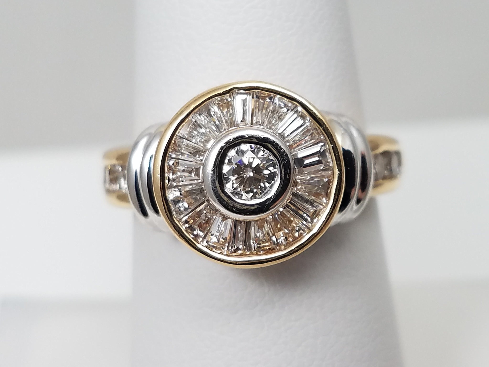 Exquisite 14k Two Tone Gold 1ctw Natural Diamond Engagement Ring