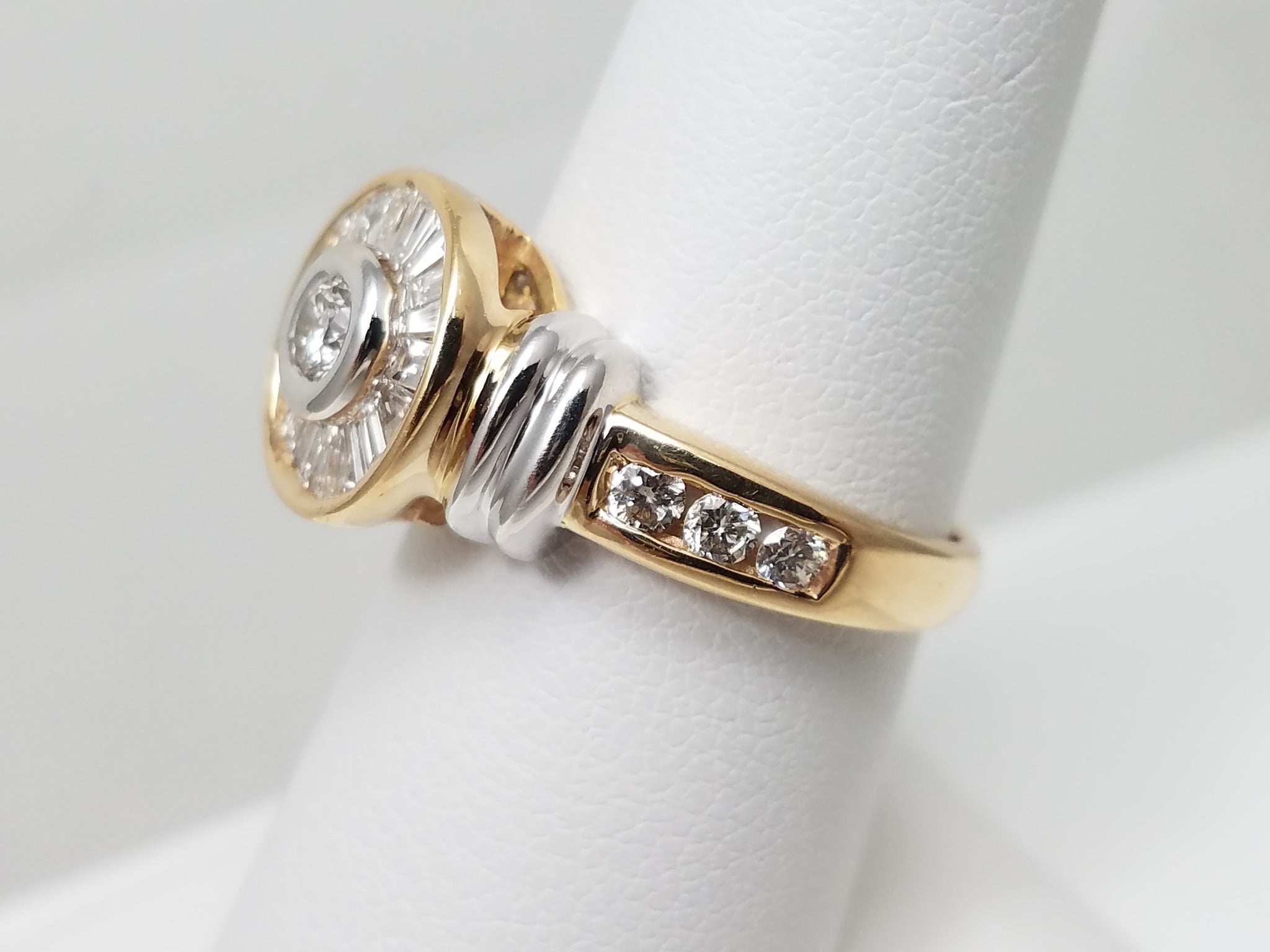 Exquisite 14k Two Tone Gold 1ctw Natural Diamond Engagement Ring
