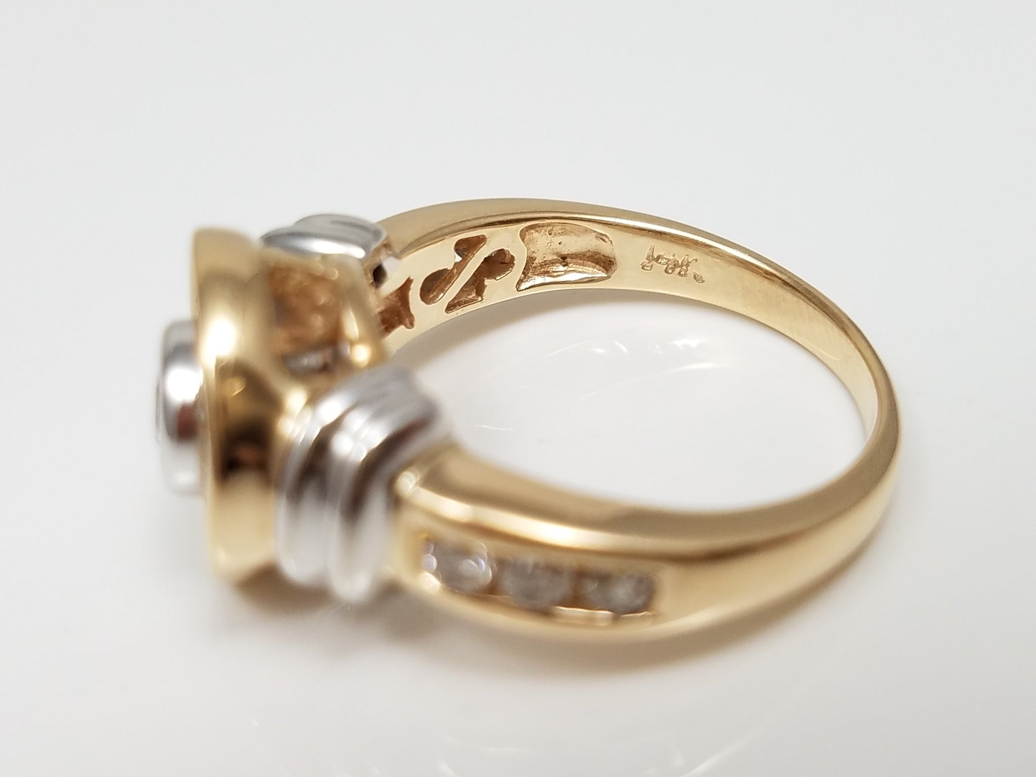 Exquisite 14k Two Tone Gold 1ctw Natural Diamond Engagement Ring