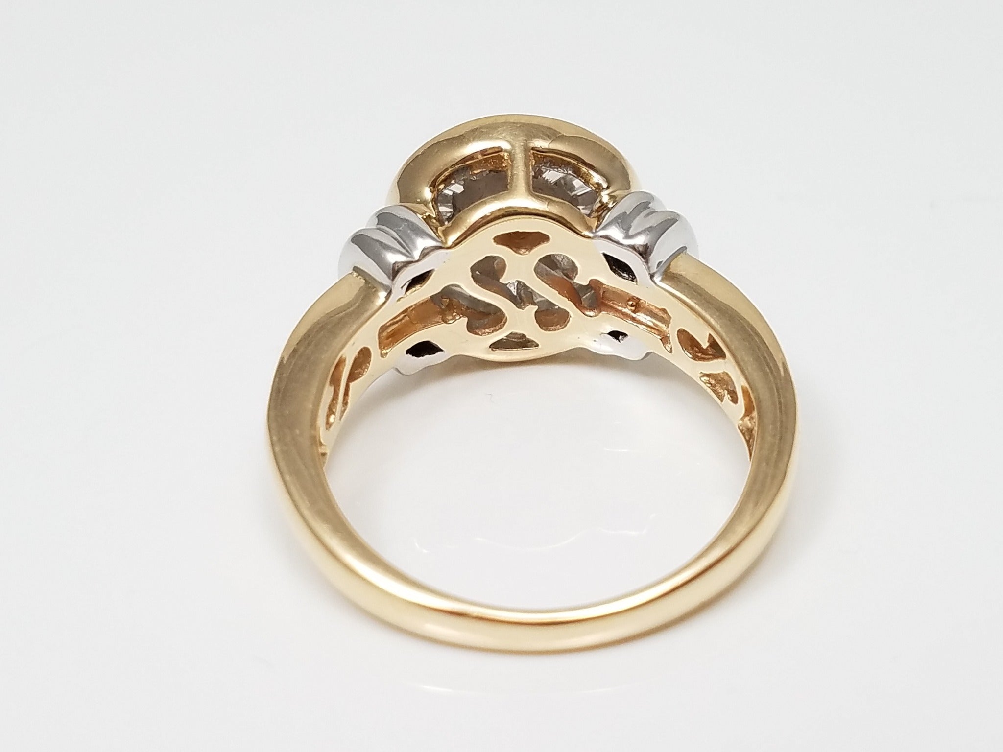 Exquisite 14k Two Tone Gold 1ctw Natural Diamond Engagement Ring