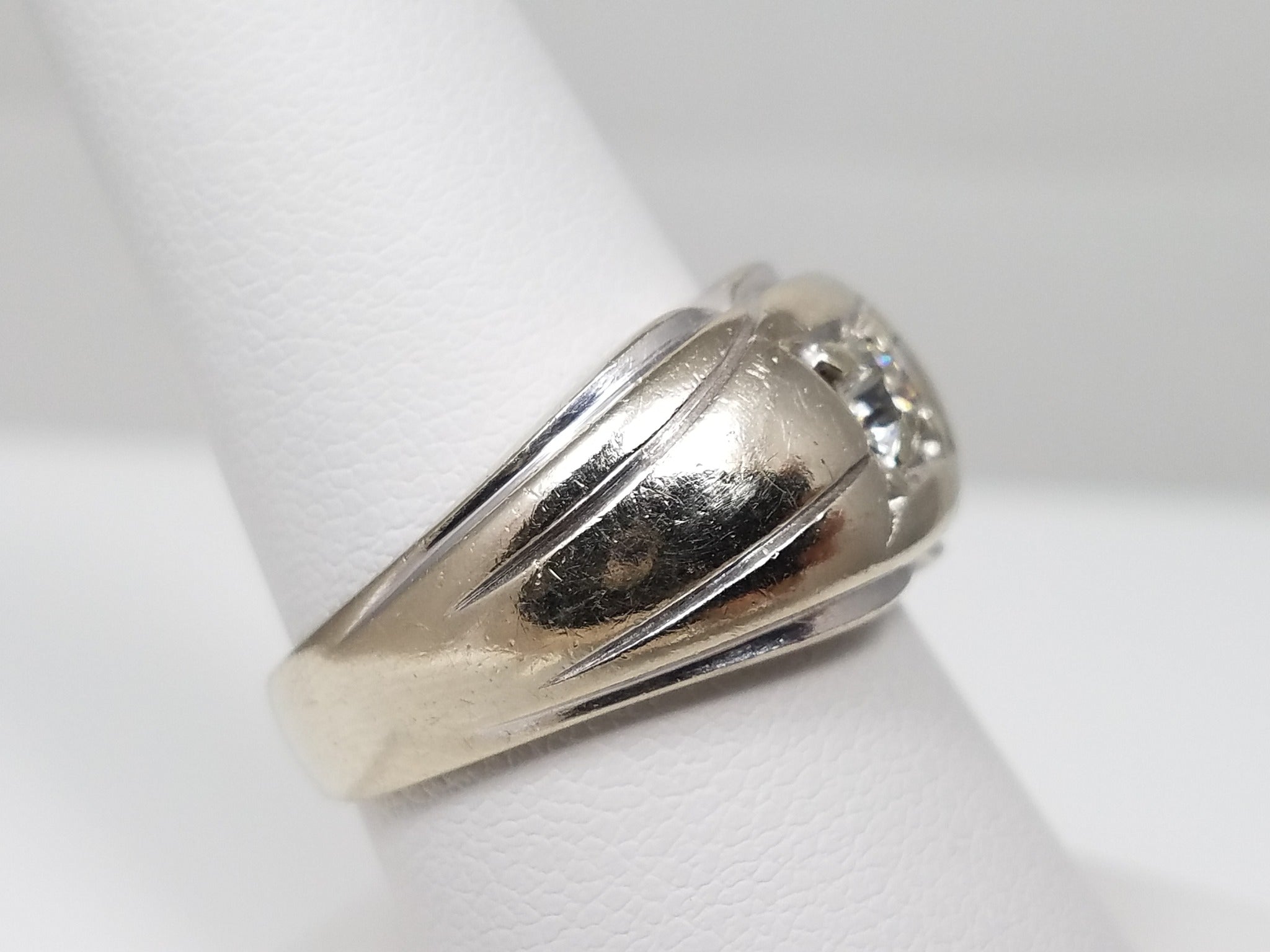 Vintage 14k White Gold Natural Diamond Ring
