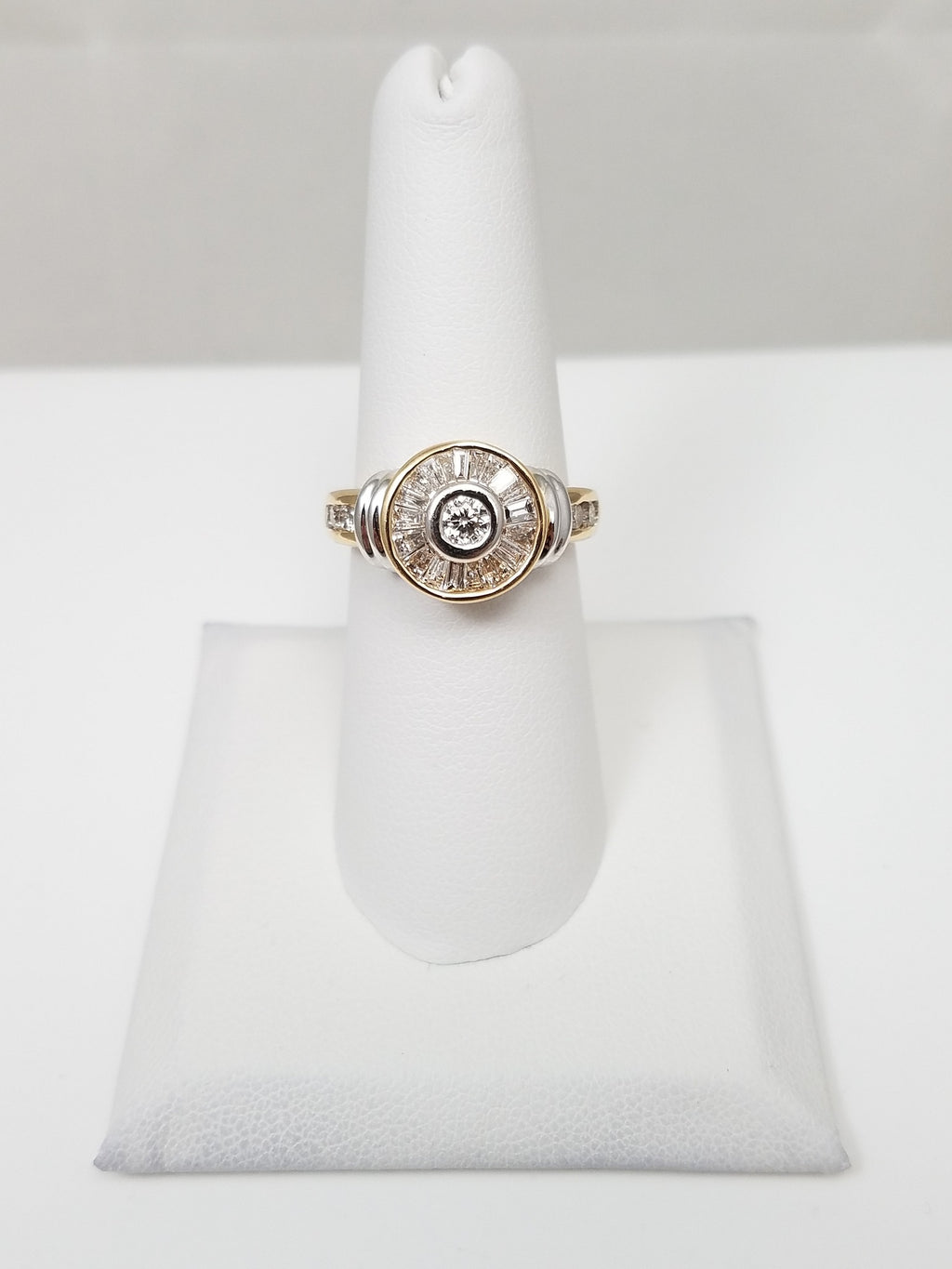 Exquisite 14k Two Tone Gold 1ctw Natural Diamond Engagement Ring