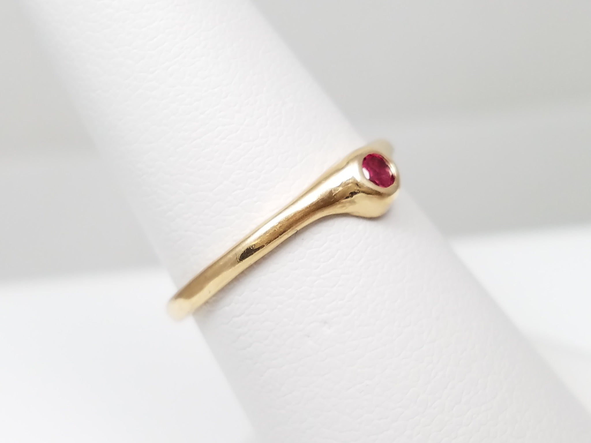 Dainty 14k Yellow Gold Lab Grown Ruby Stack Ring – Rick Kleinvehn ...