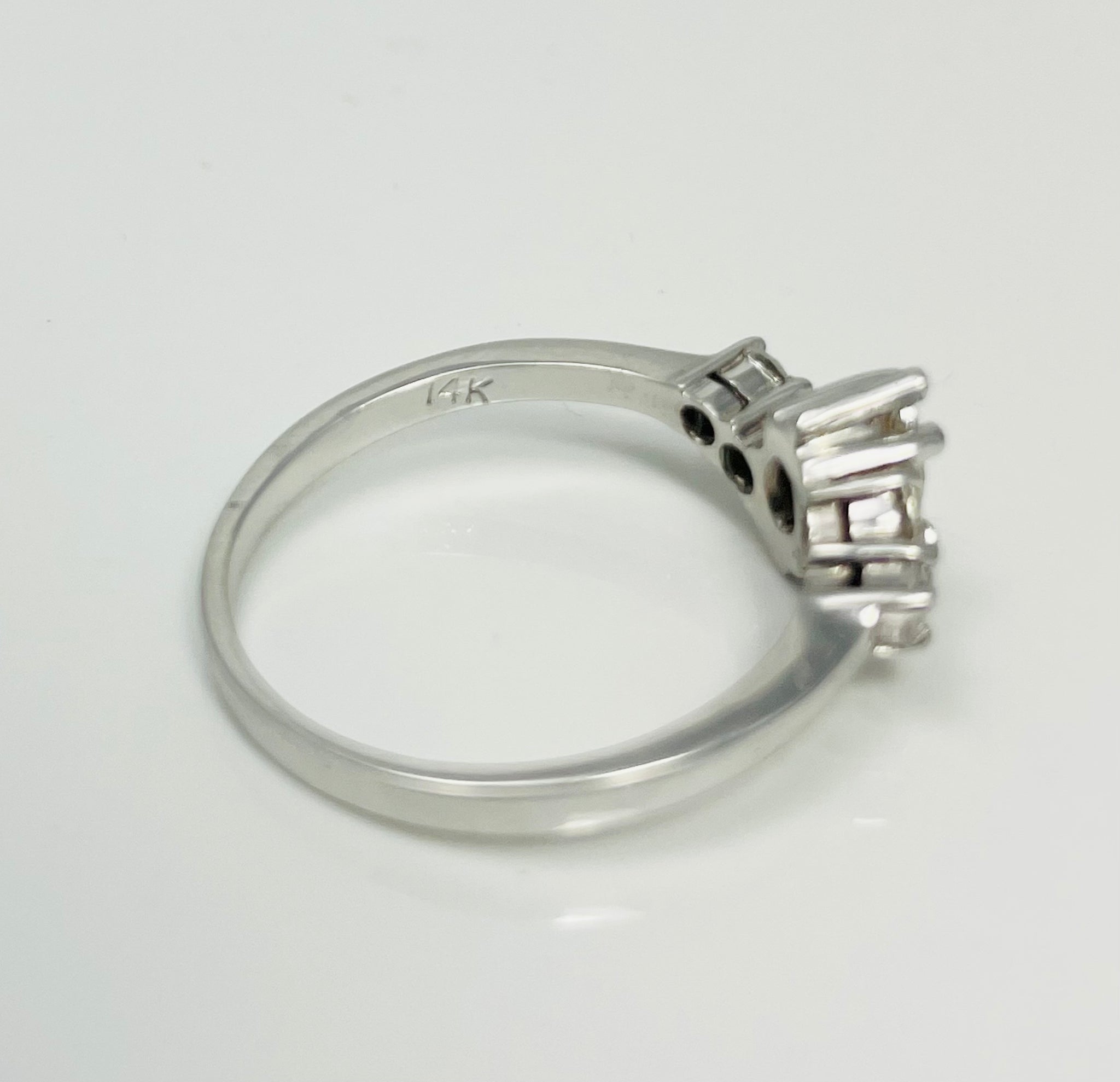 Sweet 1/2ctw Natural Diamond 14k White Gold Engagement Ring