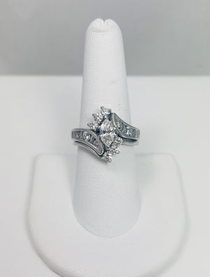 Gorgeous 2ctw Natural Diamond 14k White Gold Engagement Ring Set
