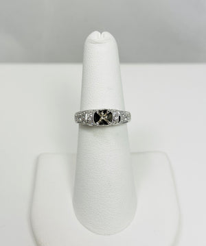 New! Kirk Kara 14k White Gold Natural Diamond Engagement Ring Mount